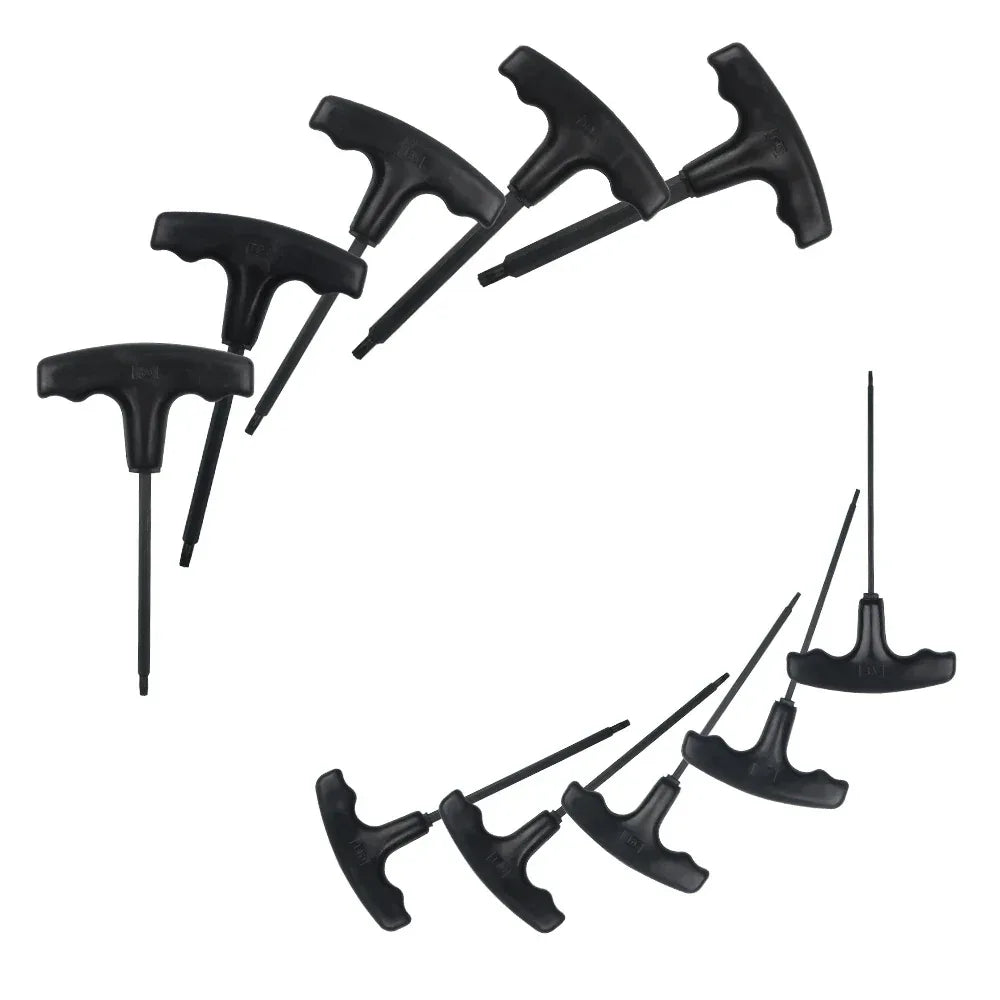10-Piece T-Handle Hex Key Set – Metric & Inch Allen Wrenches with Storage Stand