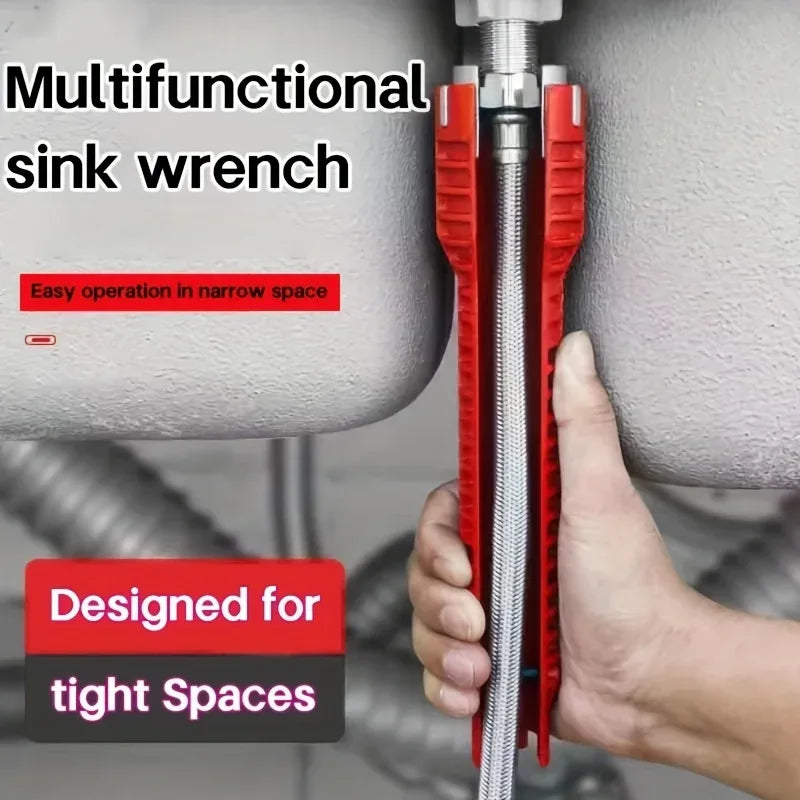 5-in-1 Adjustable Wrench Set - Metal Tool Kit for Sink Repair, Faucet Installation & Bathroom/Kitchen Maintenance
