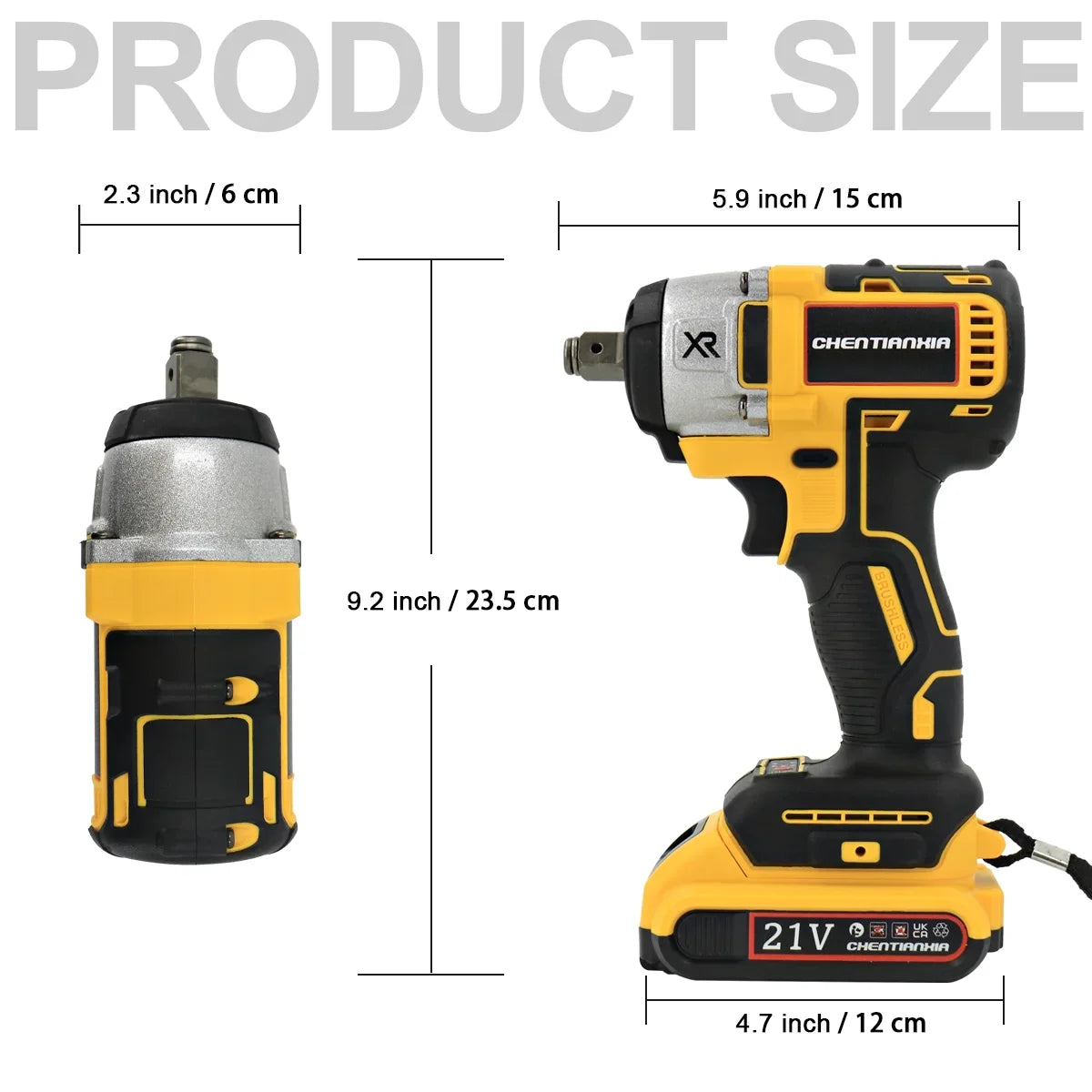 1000Nm 1/2" Cordless Electric Impact Wrench Drill Gun Ratchet Driver Includes 2 Battery, Charger and Kit Bag