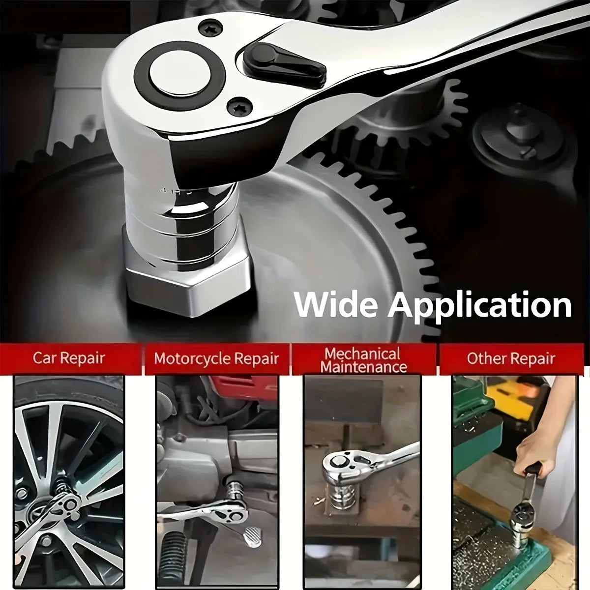 21 piece Set 1/2 Ratchet Wrench Socket Set Standard 24 Teeth, Including 123MM Extension Rod, Short Socket, Ratchet Wrench