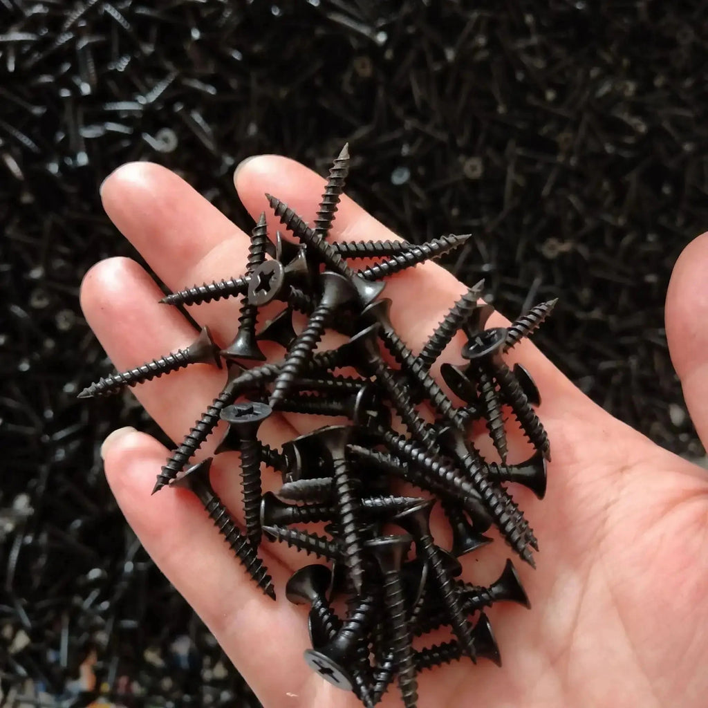 1 box/0.5kg lot drywall screw Cross Countersunk Flat Head Self-tapping Screw M3.5 Black Carbon Steel Phillips woodworking screw