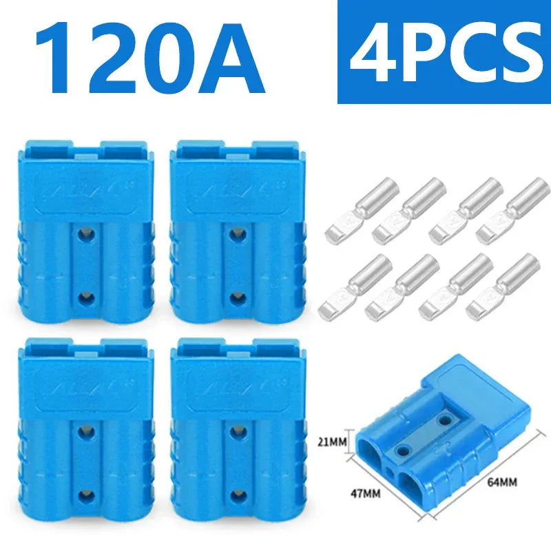 4Pcs/2Pairs Anderson Plug Connector 50A/120A Battery Charging Plug Anderson Connectors Plug High Current