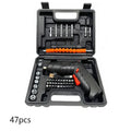 47pcs Rechargeable 36V Cordless Electric Screwdriver Kit with Lithium Battery Folding Power Tool for Home DIY Repairs