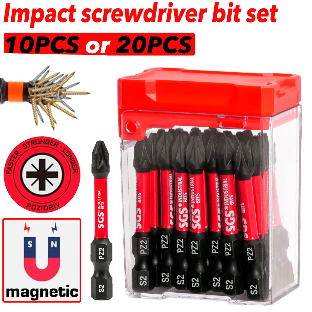 10/20 Pieces of Strong Magnetic Impact-Resistant Pz2 Screwdriver Bit Set, 50mm S2 Steel, Non-Slip High Hardness Tip, Special Tools for Home Renovation/Decoration