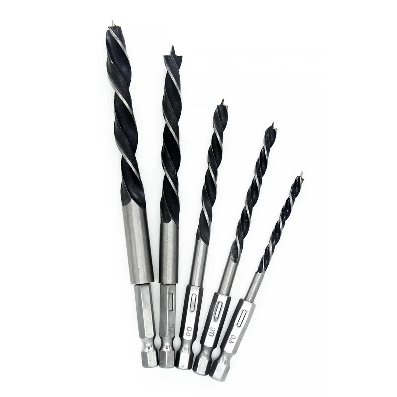 3/5pcs 3 4 5 6 7 8 10mm Quick Change Metal Tools 1/4" Hex Shank Wood HCS Drill Bit Set Round handle