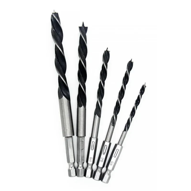 3/5pcs 3 4 5 6 7 8 10mm Quick Change Metal Tools 1/4" Hex Shank Wood HCS Drill Bit Set Round handle