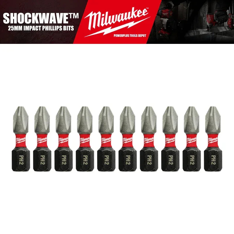 Milwaukee SHOCKWAVE™ Impact Phillips Bits – Durable Driver Bit Set