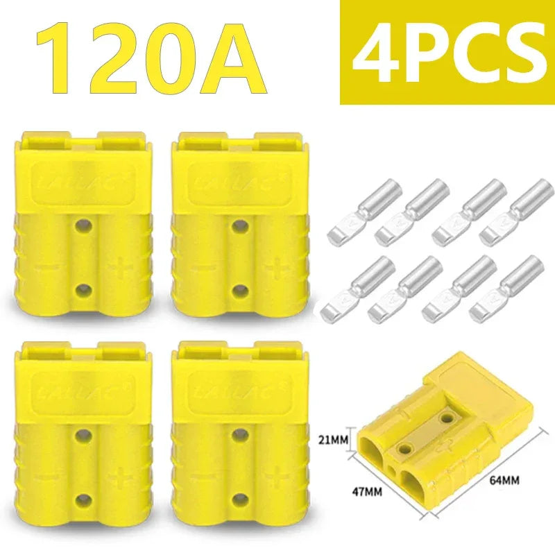 4Pcs/2Pairs Anderson Plug Connector 50A/120A Battery Charging Plug Anderson Connectors Plug High Current