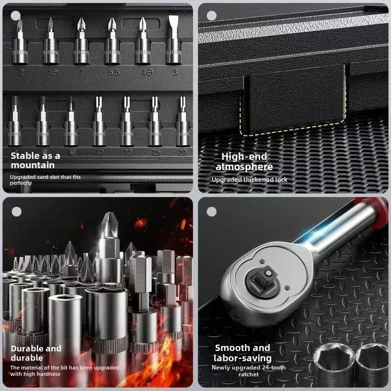AIRAJ NEW Car Repair Tool Kit 46/53 Piece/Set  Socket Set Car Repair Tool Ratchet Torque Wrench Combo Auto Repairing Tool Set