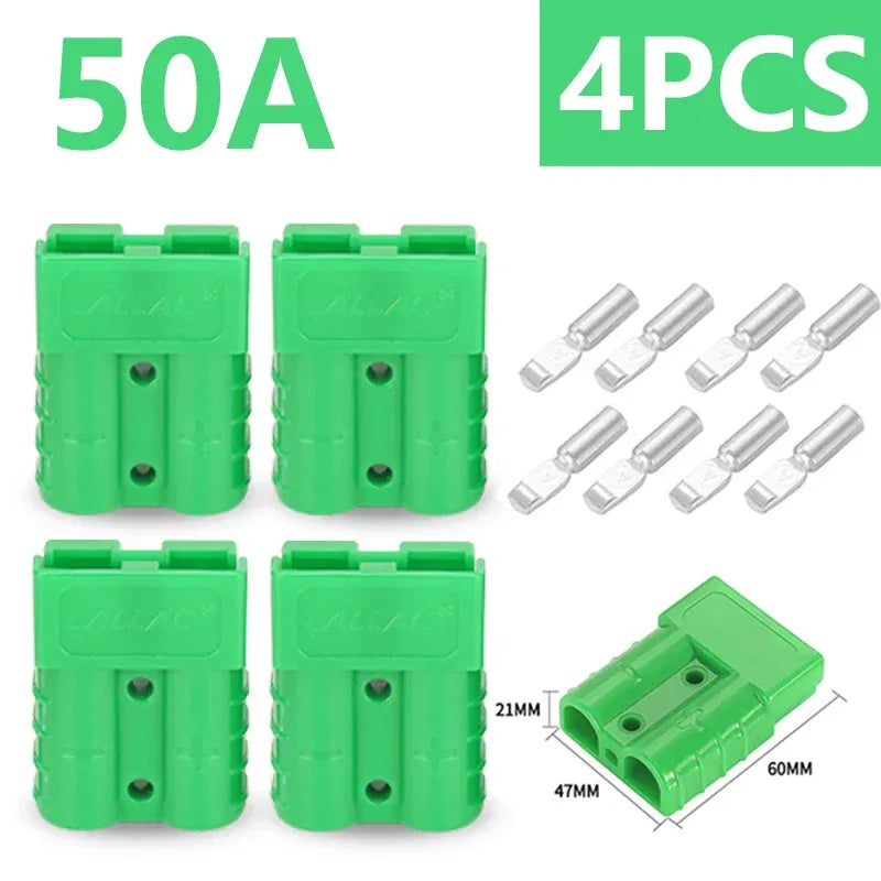 4Pcs/2Pairs Anderson Plug Connector 50A/120A Battery Charging Plug Anderson Connectors Plug High Current