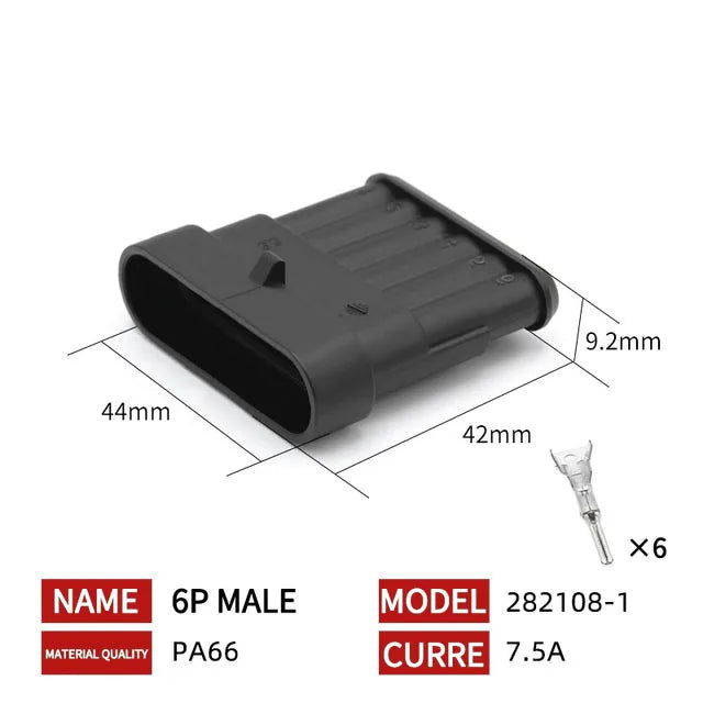 20/50/100Sets AMP Waterproof Connector 1/2/3/4/5/6 Pin 12A IP68 Electrical Automotive Wire Connector Plug Terminals Truck Car