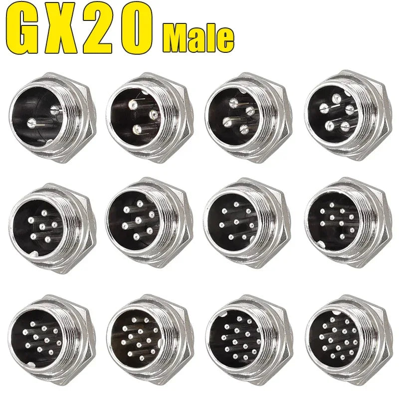 5pcs GX12 GX16 GX20 2 3 4 5 6 7 8 9 10 12 14 15 Pin Docking Aviation Plug Socket Circular Connector