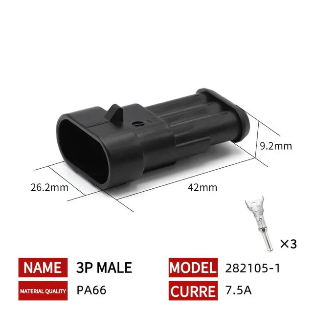 20/50/100Sets AMP Waterproof Connector 1/2/3/4/5/6 Pin 12A IP68 Electrical Automotive Wire Connector Plug Terminals Truck Car