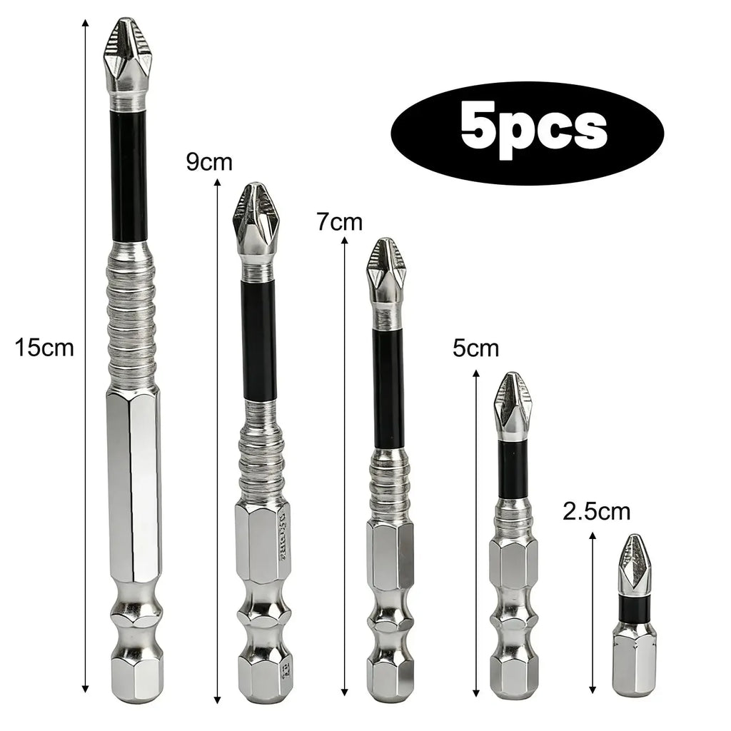 25/50/65/70/90/150mm K5 Magnetic Screwdriver Drill Bit Phillip Head Impact Driver Electric Screwdriver Non-slip Resistant Drills