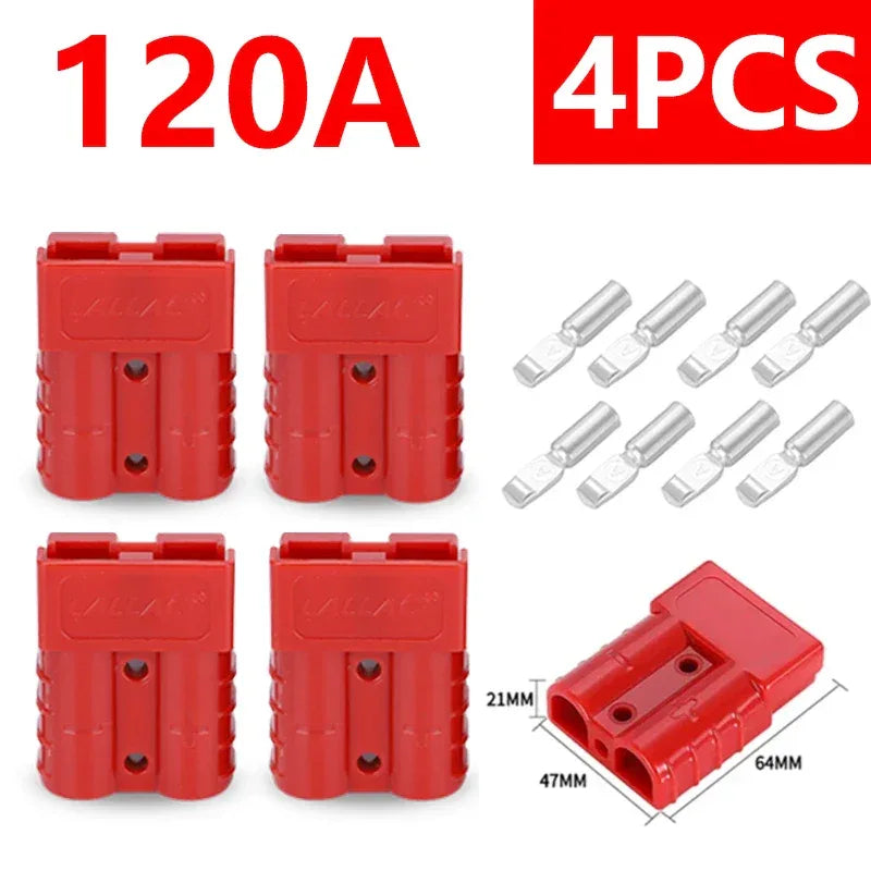 4Pcs/2Pairs Anderson Plug Connector 50A/120A Battery Charging Plug Anderson Connectors Plug High Current