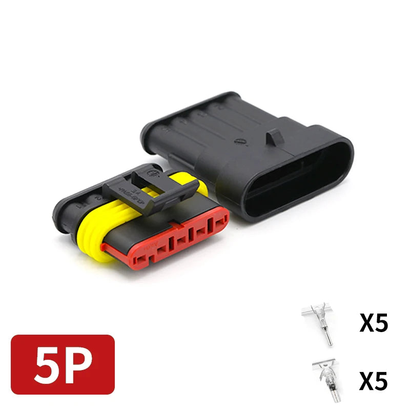 20/50/100Sets AMP Waterproof Connector 1/2/3/4/5/6 Pin 12A IP68 Electrical Automotive Wire Connector Plug Terminals Truck Car