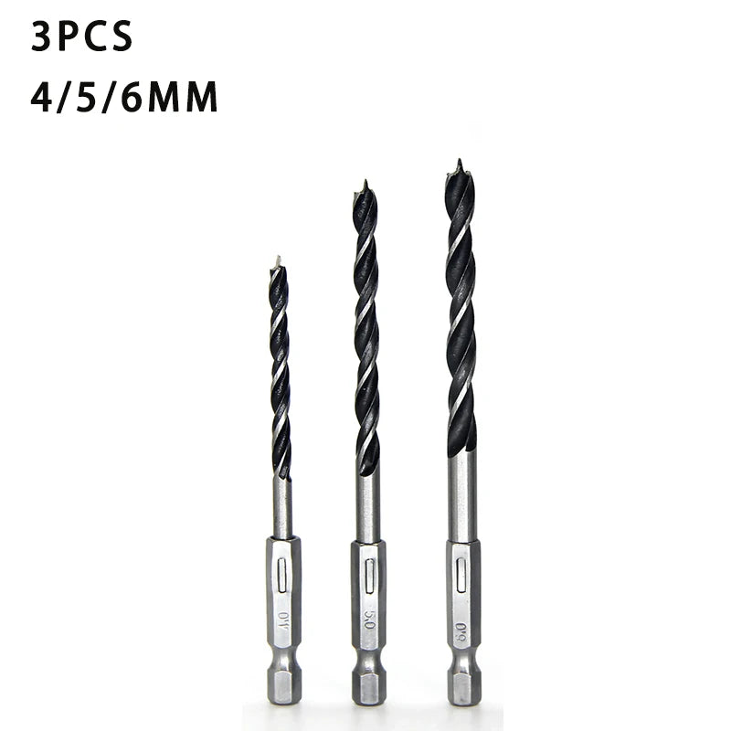 3/5pcs 3 4 5 6 7 8 10mm Quick Change Metal Tools 1/4" Hex Shank Wood HCS Drill Bit Set Round handle