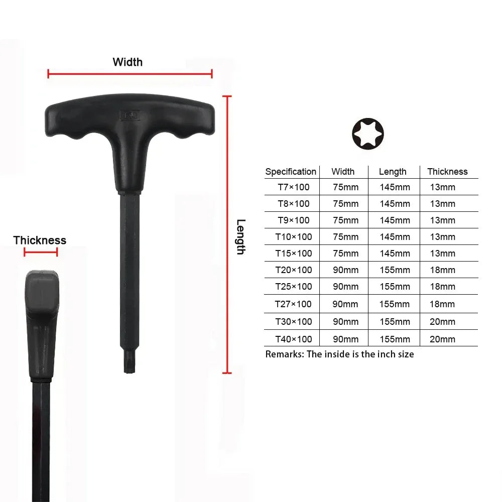10-Piece T-Handle Hex Key Set – Metric & Inch Allen Wrenches with Storage Stand