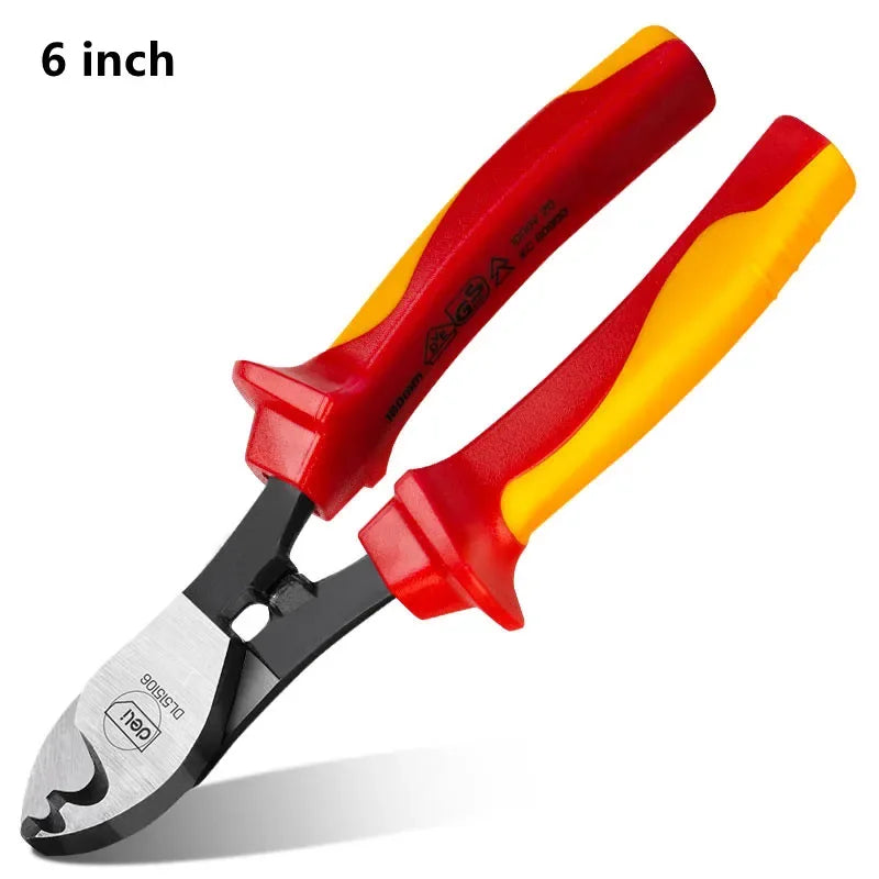 Deli 1000V VDE Insulated Pliers – Diagonal, Long Nose & Wire Cutter