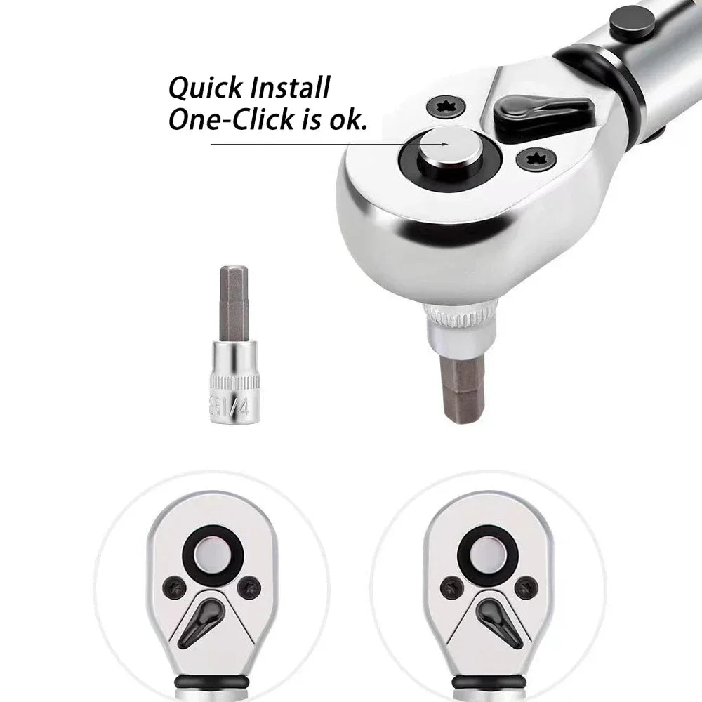 15PCS Torque Wrench Set 1/4" 2-24nm Bi-directional Bicycle Hex Wrench Tool Professional Maintenance And Car Moto Repair Tools