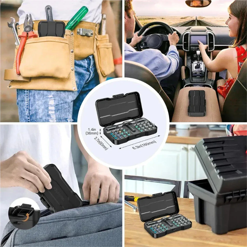 24 In 1 Multi-purpose Ratchet Wrench Screwdriver Set Magnetic Bits Tools Set DIY Household Repair Tool Precision Hand Tools Work