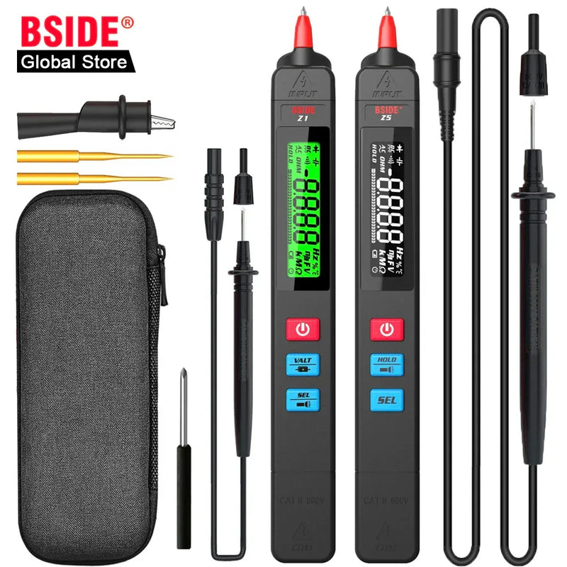 BSIDE Smart Digital Multimeter Pen Type Tester with Auto Non-Contact Voltage Detection, AC/DC Voltage, Capacitance, Ohm, Diode & Continuity Meter