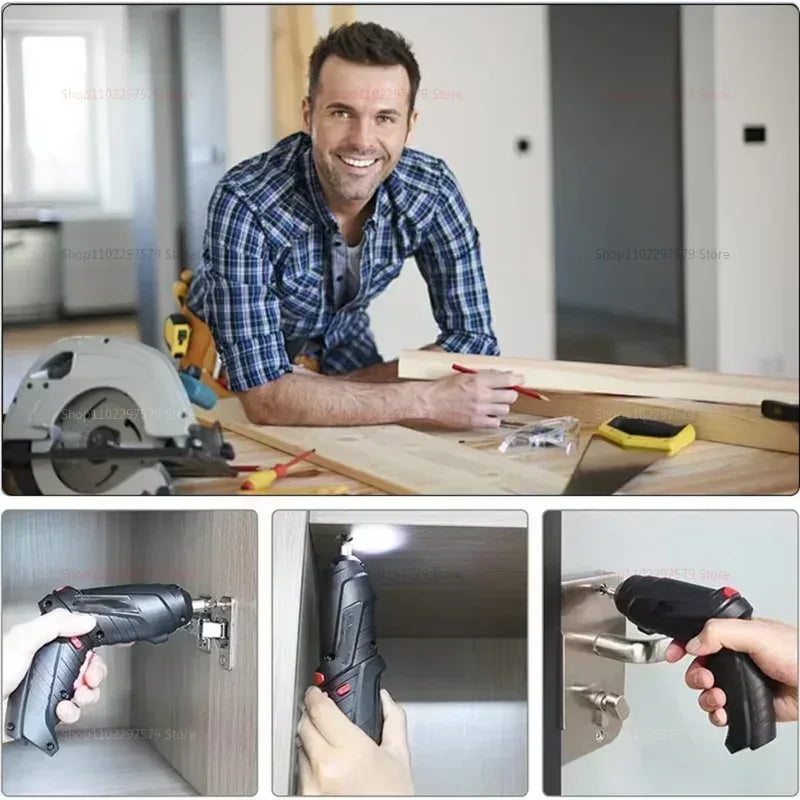 47pcs Rechargeable 36V Cordless Electric Screwdriver Kit with Lithium Battery Folding Power Tool for Home DIY Repairs