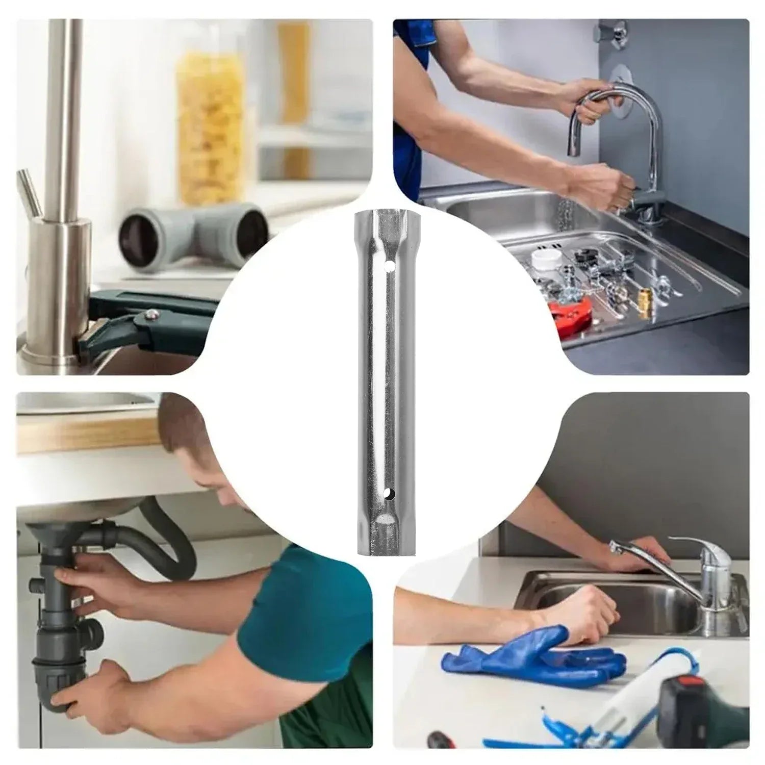 23-27mm 34-40mm Pipe Spanner Socket Wrench Double Ended Sink Faucet Drain Wrenches Spark-Plug Plumbing Car Repair Hand Tools