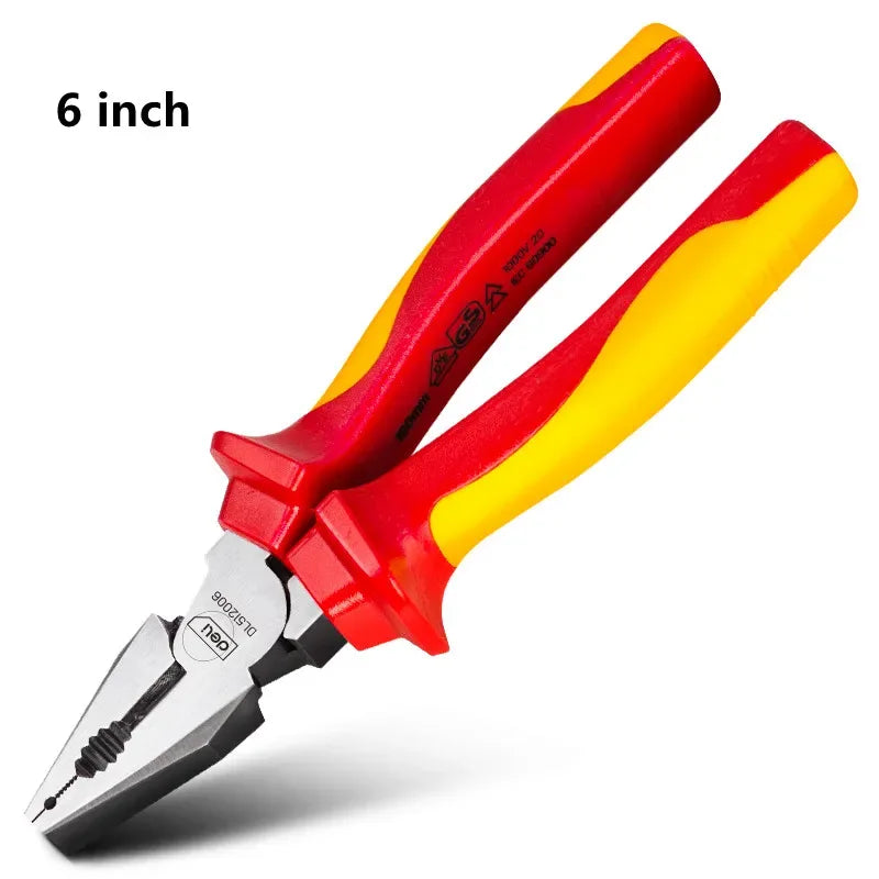 Deli 1000V VDE Insulated Pliers – Diagonal, Long Nose & Wire Cutter