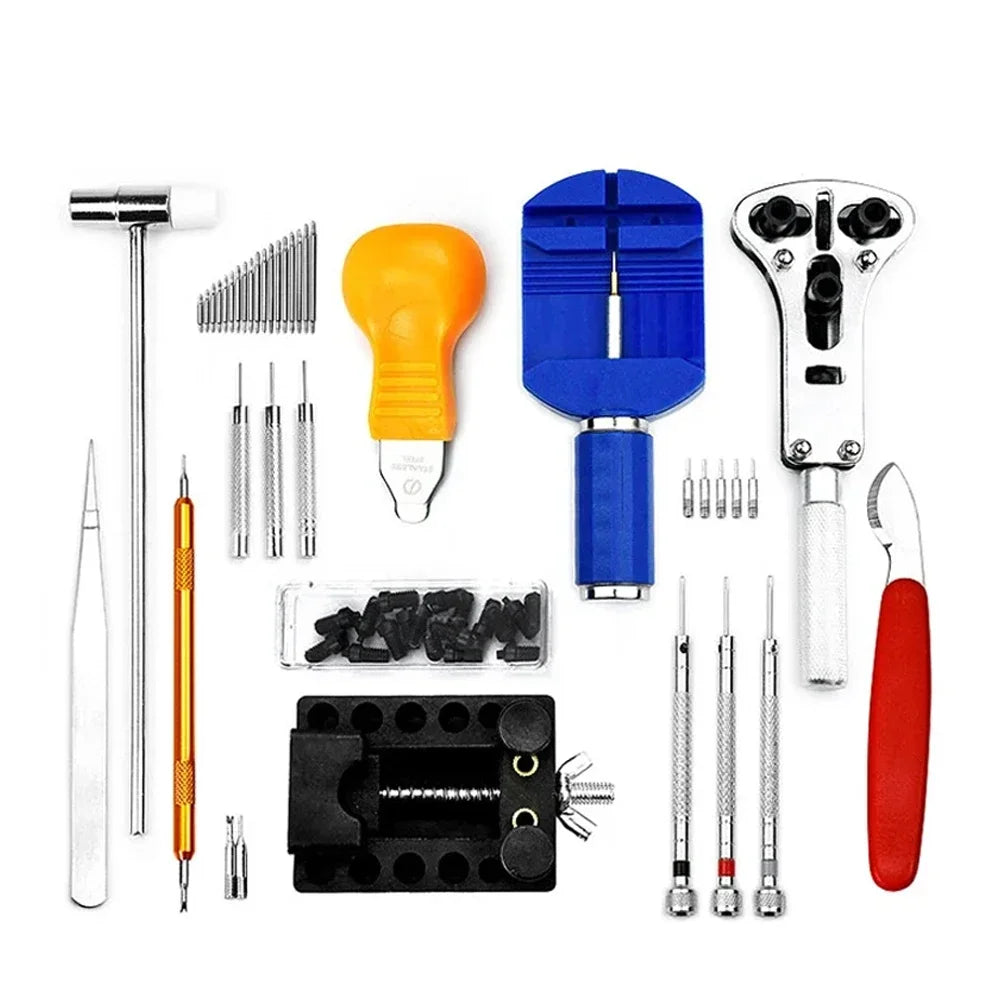 147 Parts Watch Repair Tool Kit for Disassembly Installation Maintenance Adjusting Straps Replacing Batteries