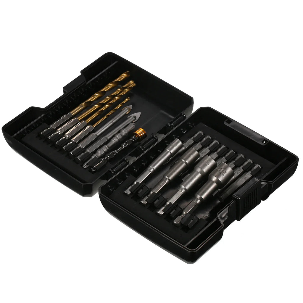 15PCS Drill Bit Set Screwdriver Bit Set Impact Driver Bit Set for Wood, Metal Steel and Security Screwdriver Bits for Power Tool