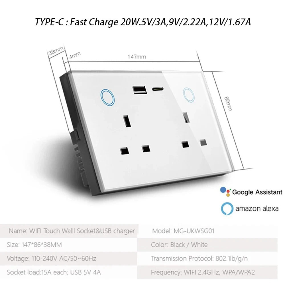 L&L Smart Plug Socket – Power Monitor & USB-C