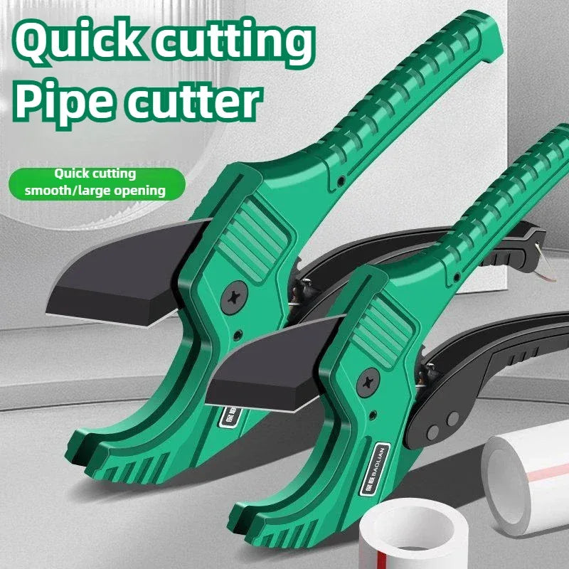 Heavy-duty pipe cutter 32-42MM with SK5 steel blade and ratchet design for PVC, PU, PP, and PE hoses
